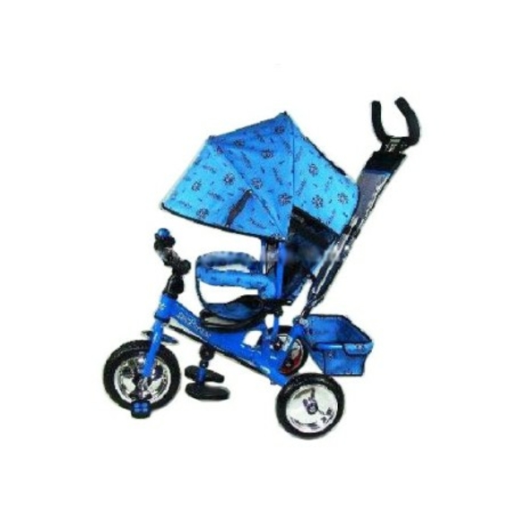 Велосипед M 0448-1 (1шт) EVA Foam, три колеса, колясочный, голубой, усиленная двойная ручка