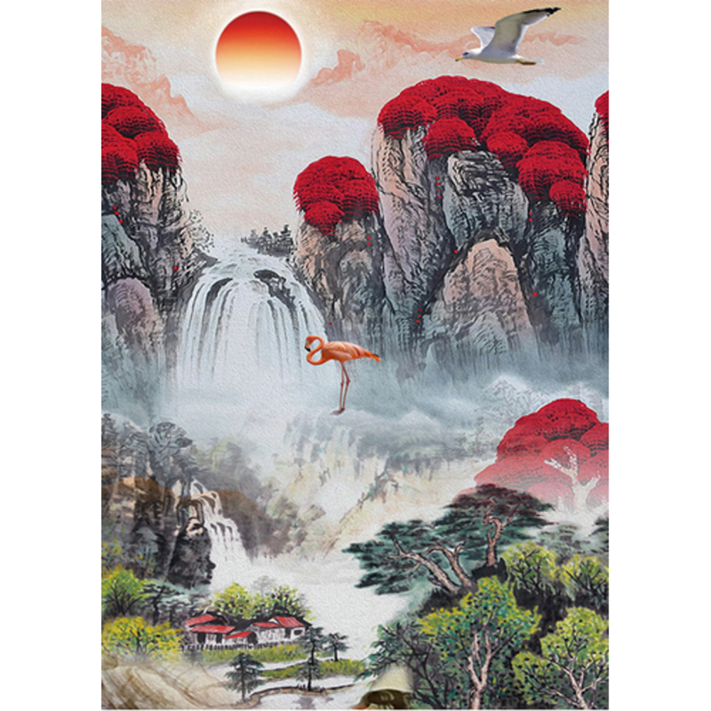 Фото, Видеообзоры алмазна мозаїка strateg преміум китайський краєвид шань-шуй без підрамника розміром 30х40 см  (jsdf81912)