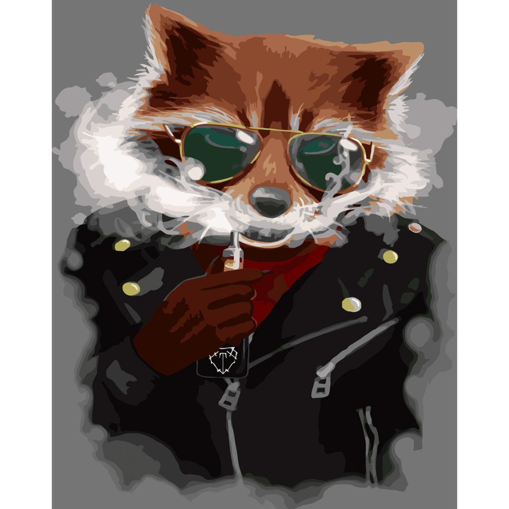 Фото, Відеоогляди картина за номерами strateg преміум крутий єнот з лаком розміром 40х50 см (sy6727)