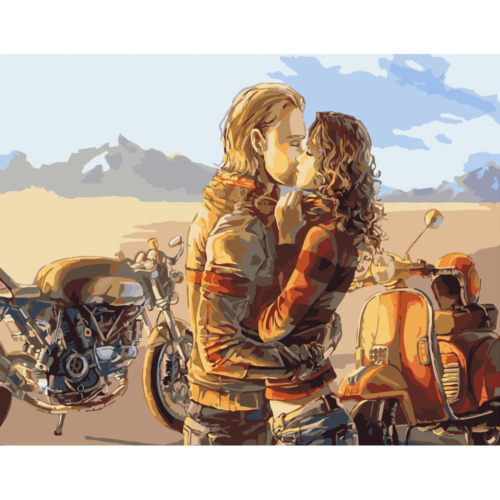 Фото, Відеоогляди картина за номерами strateg преміум кохання байкерів розміром 40х50 см (gs391)
