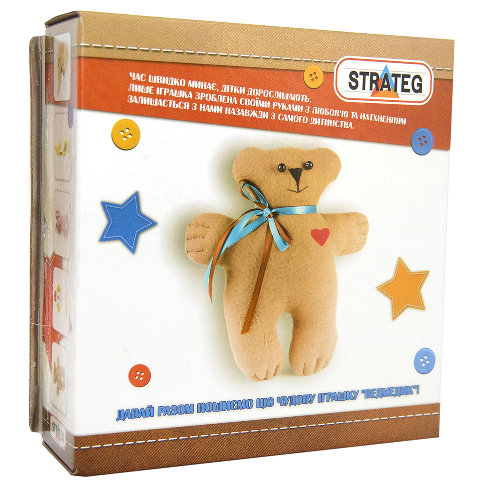 Фото, Видеообзоры набір для творчості strateg шиємо самі ведмедик українською мовою і-03