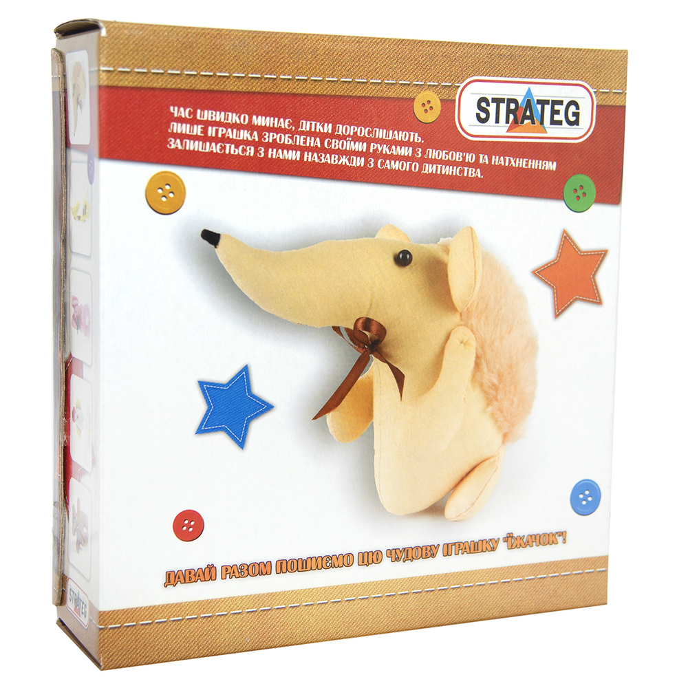 Фото, Видеообзоры набір для творчості strateg шиємо самі їжачок українською мовою і-02