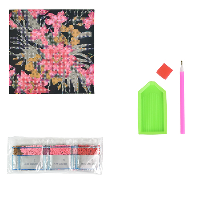 Фото, Відеоогляди алмазна мозаїка strateg преміум квітучий світ екзотичної краси на паперовій основі розміром 18х18 см (jub14393)