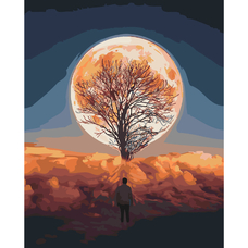 Картина за номерами Strateg ПРЕМІУМ Загадкове повнолуння з лаком розміром 40х50 см SY6194 Картина за номерами Strateg ПРЕМІУМ Загадкове повнолуння з лаком розміром 40х50 см SY6194