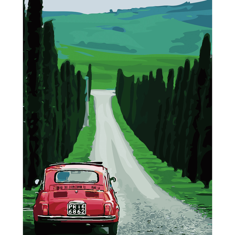 Фото, Відеоогляди картина за номерами strateg преміум дорогою у ретро часи з лаком розміром 40х50 см sy6071