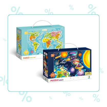 Фото, Видеообзоры набір пазлів dodo мапа світу та космос (на англ.)