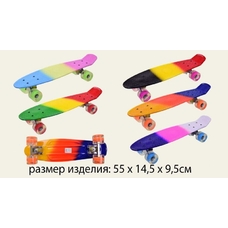 Скейт SC17053 (6шт)металл.крепления, колёса PU, свет, 55*14см