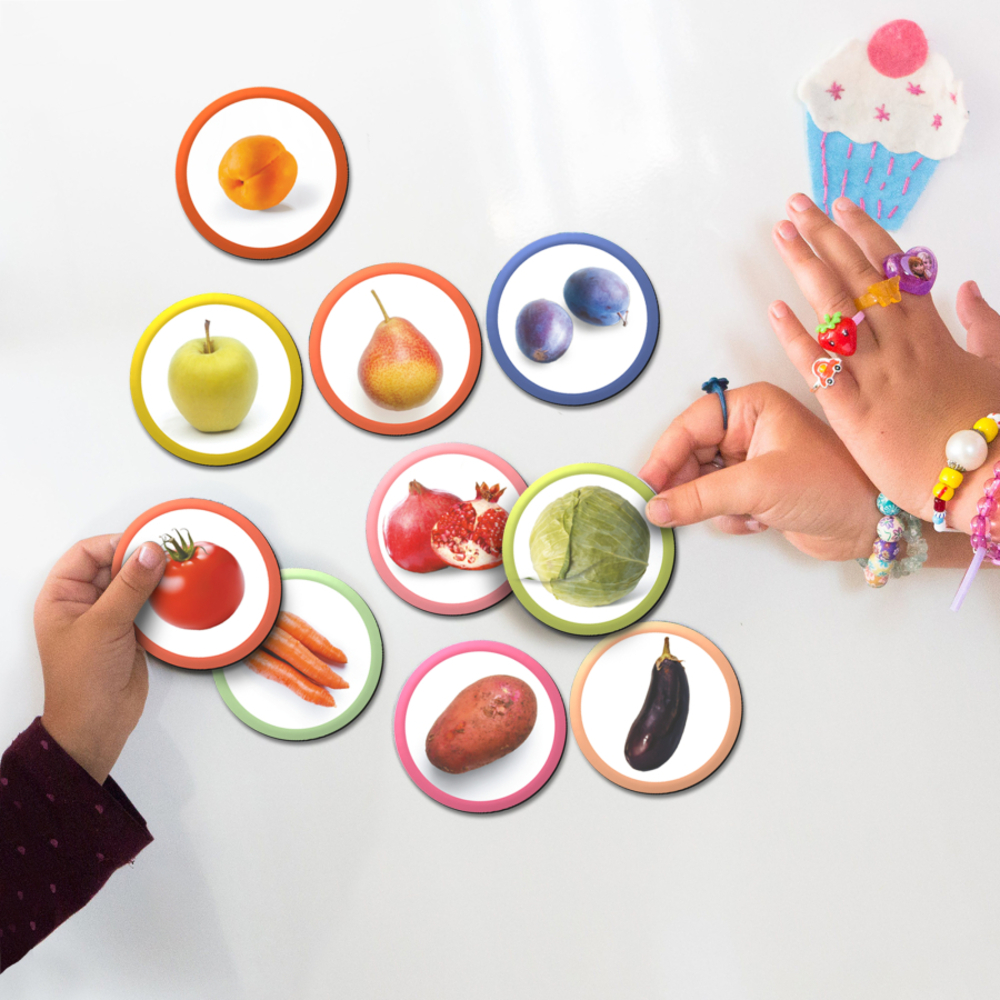 Фото, Видеообзоры набір магнітів dodo монтессорі овочі, фрукти і ягоди