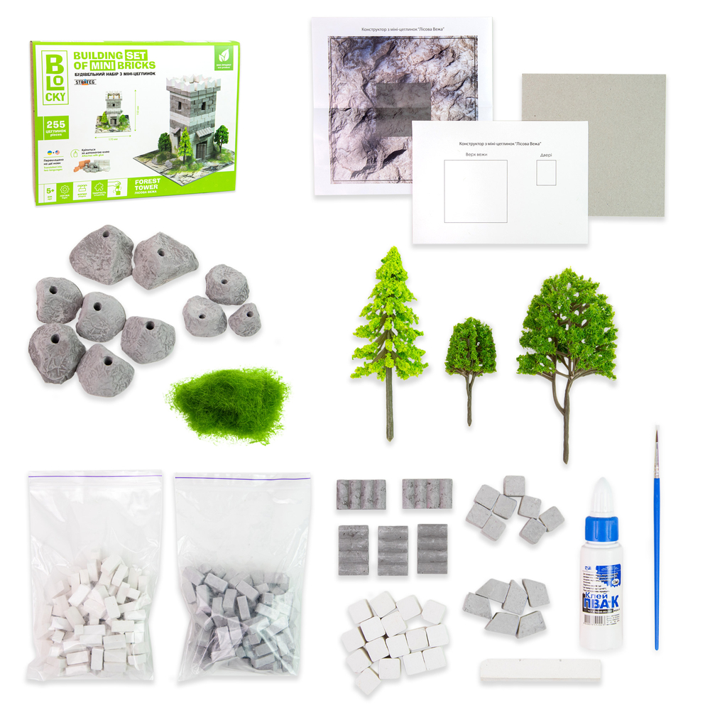 Фото, Видеообзоры будівельний набір для творчості з міні-цеглинок blocky лісова вежа (31019)