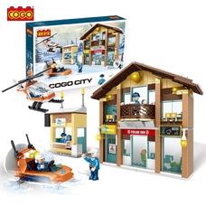 Конструктор Cogo City Полярна база 4190, арктична станція, вертоліт, снігохід, 581 дет., 2 фігурки, пластикови