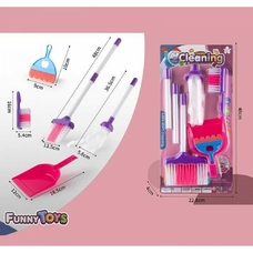 Набір для прибирання F2203-5A (96/2) мітла, совочок з щіткою, мило, засіб для чищ, швабра, на листі