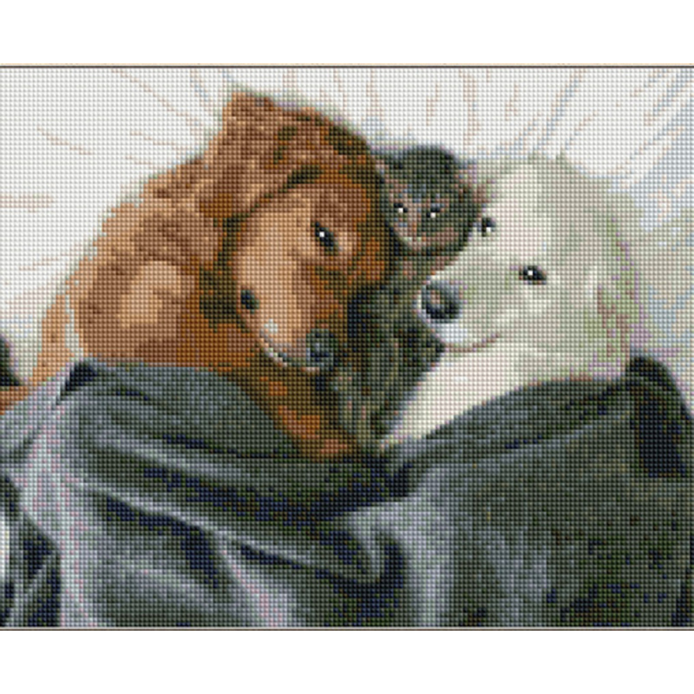 Фото, Відеоогляди алмазна мозаїка strateg преміум вусата сімейка розміром 30х40 см (kb107)