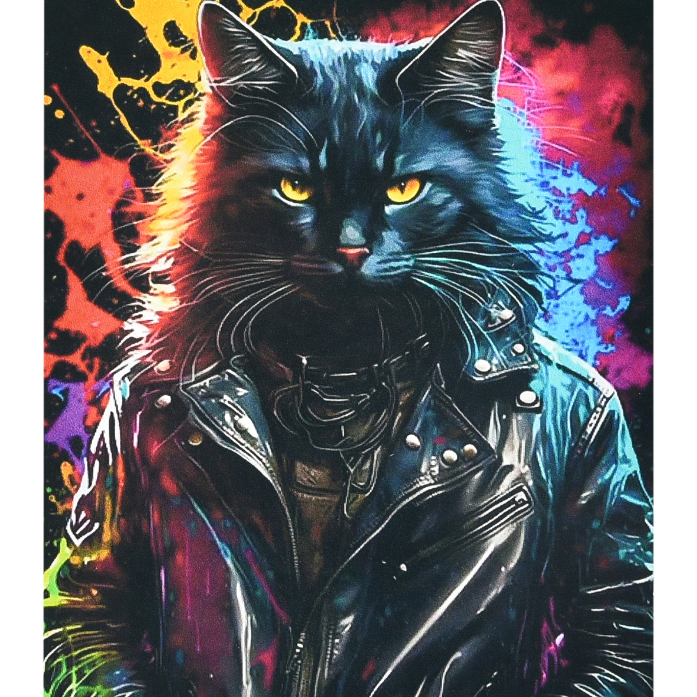 Фото, Відеоогляди алмазна мозаїка strateg преміум брутальний кіт у курточці розміром 40х50 см (sk88219)