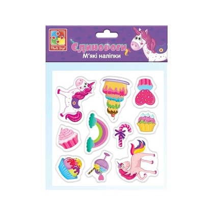 Фото, Відеоогляди набір для творчості м'які наліпки «єдинороги» vladi toys vt4210-04