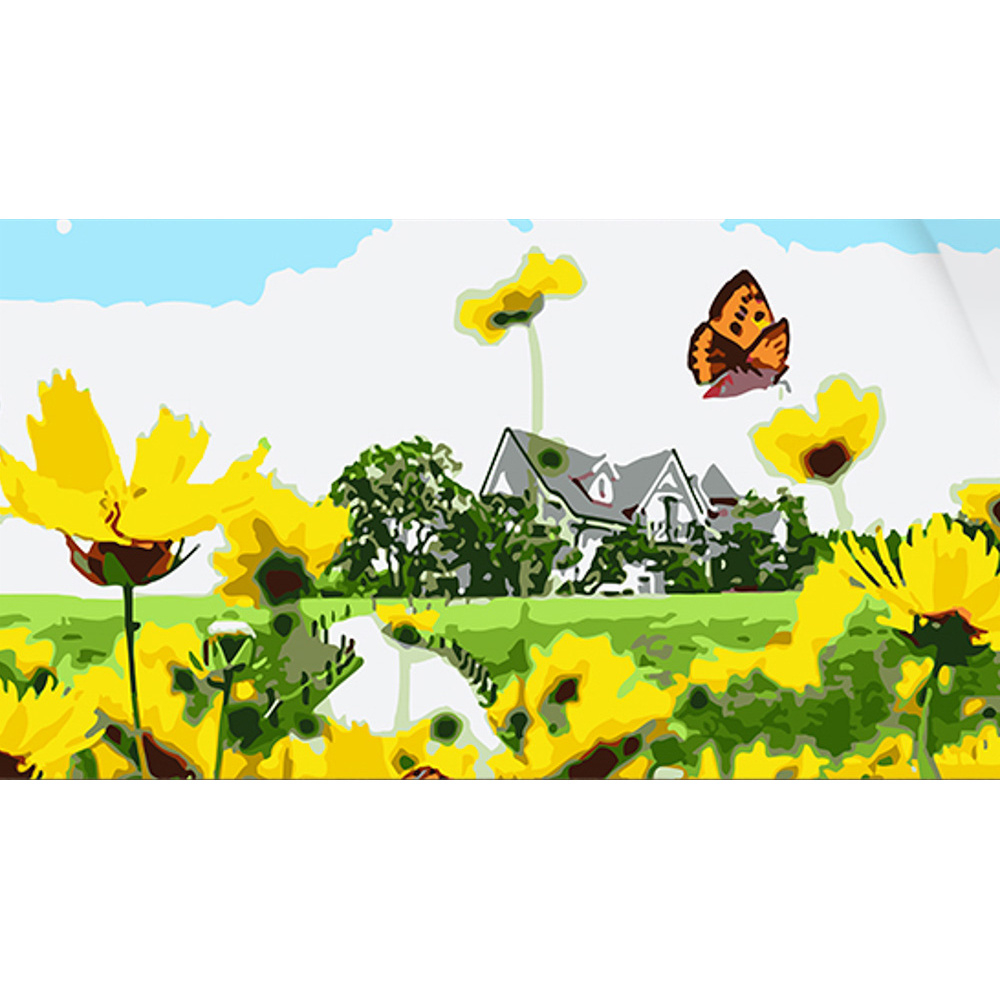 Фото, Відеоогляди картина за номерами strateg будиночок у полі розміром 50х25 см (ww190)