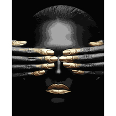 Картина за номерами Strateg ПРЕМІУМ Обличчя з лаком розміром 40х50 см (SY6789)