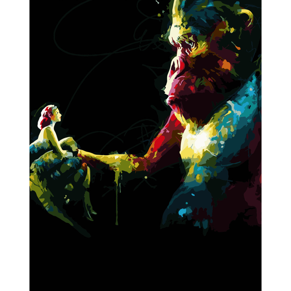 Фото, Видеообзоры картина за номерами strateg преміум кінг конг та дівичина з лаком розміром 40х50 см (sy6642)