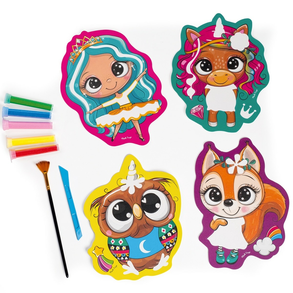 Фото, Видеообзоры набір для творчості з піском «sand art. веселі друзі» vladi toys vt4501-01