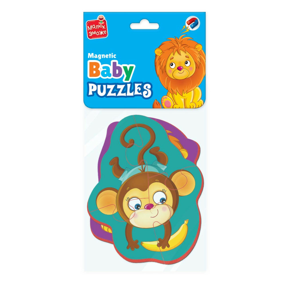 Фото, Видеообзоры магнітні бебі пазли «лев та мавпочка» vt3208-11