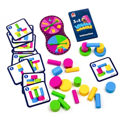 Фото, Видеообзоры гра настільна з дерев'яними фігурками «wiggle waggle» rw2020