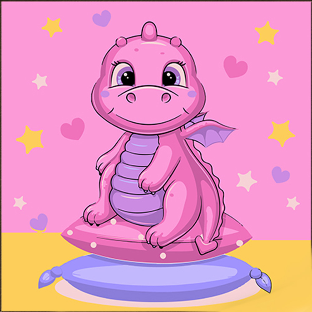 Фото, Відеоогляди картина за номерами strateg преміум милий дракончик з лаком та з рівнем розміром 30х30 см (es-0853)