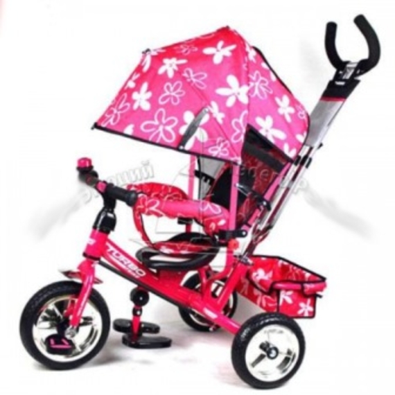 Велосипед М 5363-3-1 (1шт) EVA Foam, три колеса, колясочный, розовый, усиленная двойная ручка