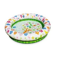 Басейн 57427 (12шт) круглый, цветы, 2 кольца, в кор-ке, 112-25см