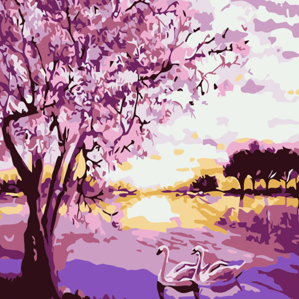 Фото, Відеоогляди картина за номерами strateg лебеді розміром 20х20 см (hh5802)