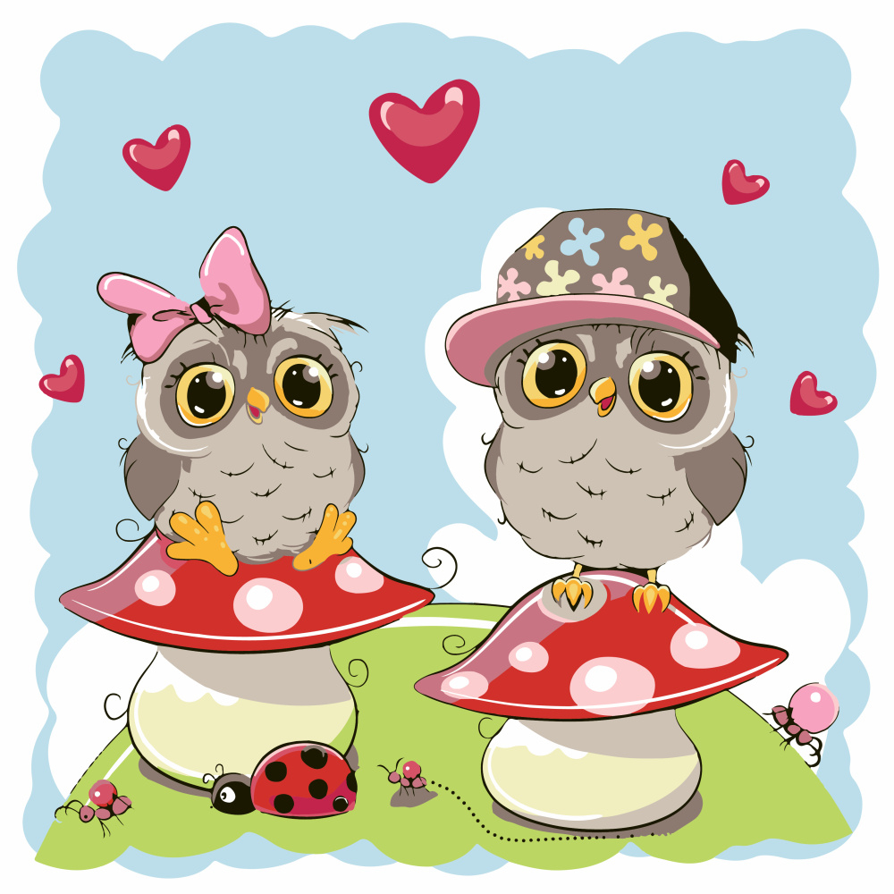 Фото, Відеоогляди картина за номерами strateg преміум закохані совенята з лаком та з рівнем розміром 30х30 см (es-0840)