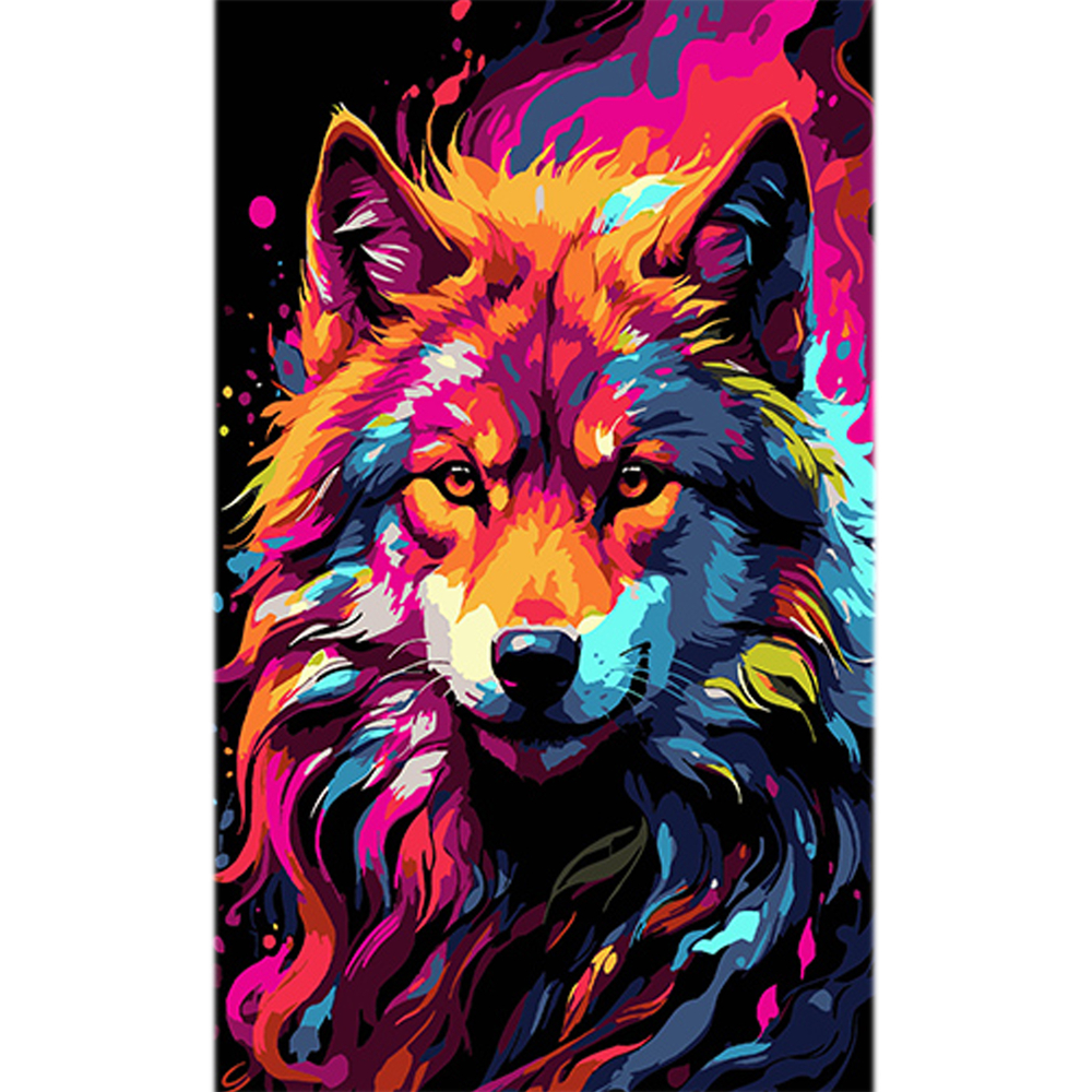 Фото, Відеоогляди картина за номерами strateg преміум абстракція вовчого вогню на чорному фоні розміром 50х25 см (bh5025-3)