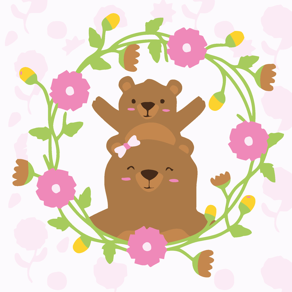 Фото, Відеоогляди картина за номерами strateg медведиця з медвеженям розміром 20х20 см (hh7074)