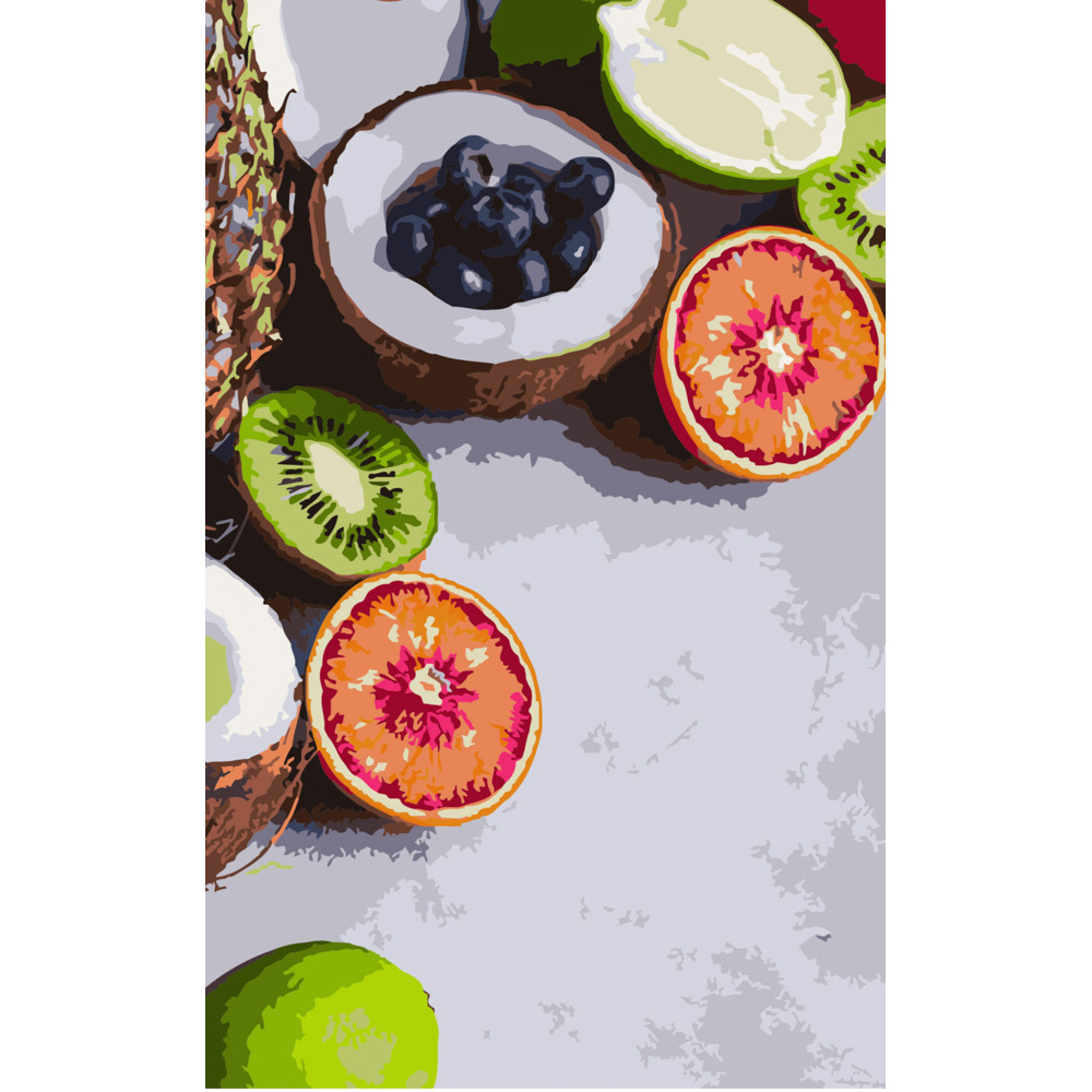 Фото, Видеообзоры картина за номерами strateg преміум половинки фруктів розміром 50х25 см (ww011)