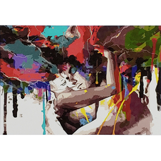 Картина за номерами Strateg ПРЕМІУМ Акварельні обійми з лаком розміром 30х40 см (SS-6554)