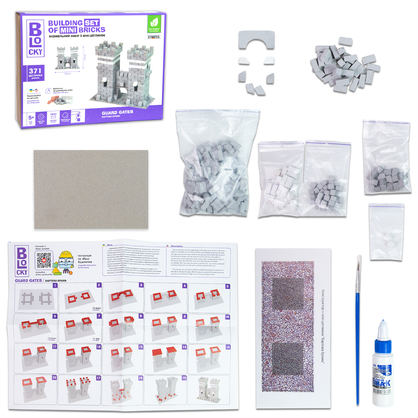 Фото, Видеообзоры будівельний набір для творчості з міні-цеглинок blocky вартова брама strateg (31007)