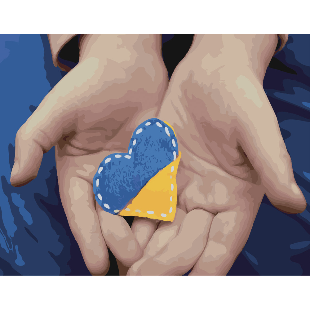 Фото, Відеоогляди картина за номерами strateg преміум серце україни з лаком розміром 40х50 см (sy6541)