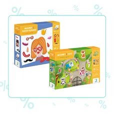 Набір розвиваючих ігор Dodo Магнітні обличчя та Магнітний зоопарк