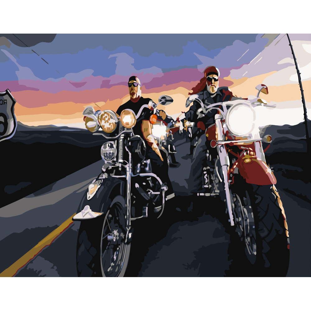 Фото, Видеообзоры картина за номерами strateg преміум брутальні байкери розміром 40х50 см (gs395)