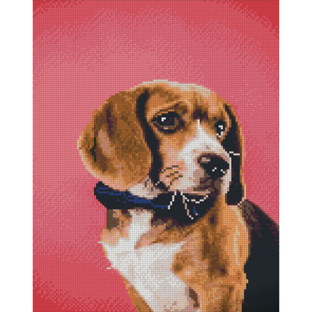 Фото, Відеоогляди алмазна мозаїка strateg преміум бігль на яскравому фоні розміром 30х40 см (kb008)