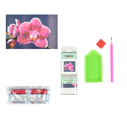 Фото, Відеоогляди алмазна мозаїка strateg преміум магія орхідеї без підрамника розміром 10х15 см (yab28645)