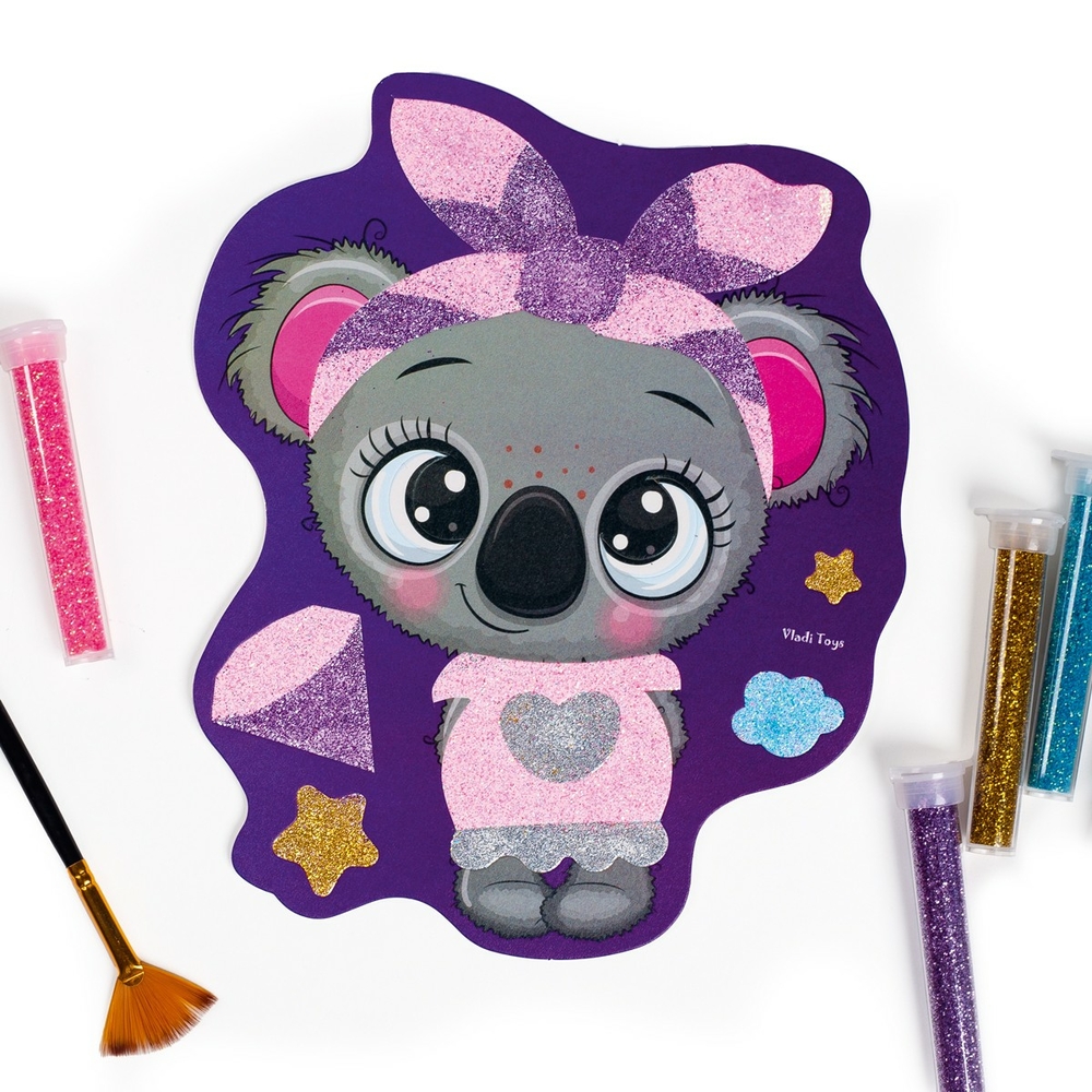 Фото, Відеоогляди набір для творчості з глітером «glitter art. блискучі звірята» vladi toys vt4501-11