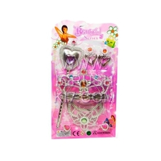 Косметика 399 (96шт) колье, корона, серьги, волшебная палочка, на листе, 8шт в дисплее, 41-35-16см