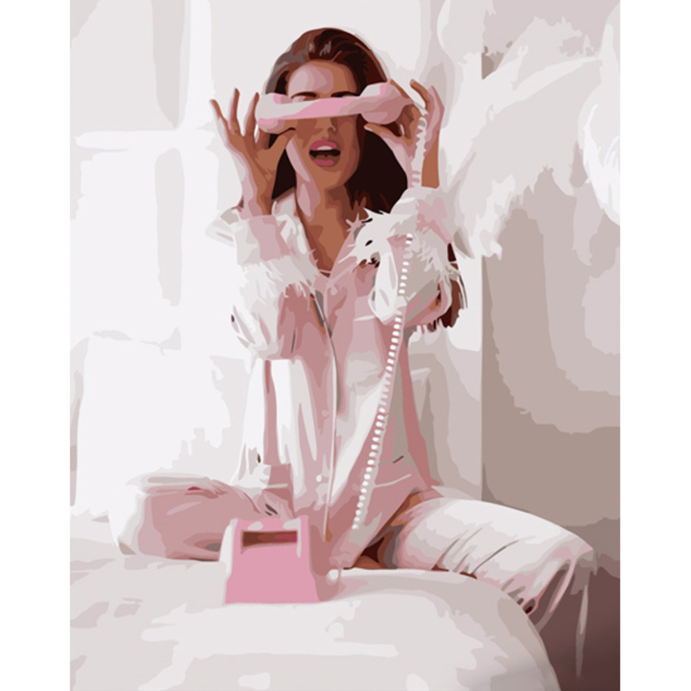 Фото, Відеоогляди картина за номерами strateg преміум в рожевих тонах з лаком розміром 40х50 см (gs1272)