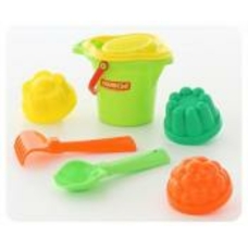2890 Набір №141:відро мале з носиком,сит.грабл.совок,3 формочки