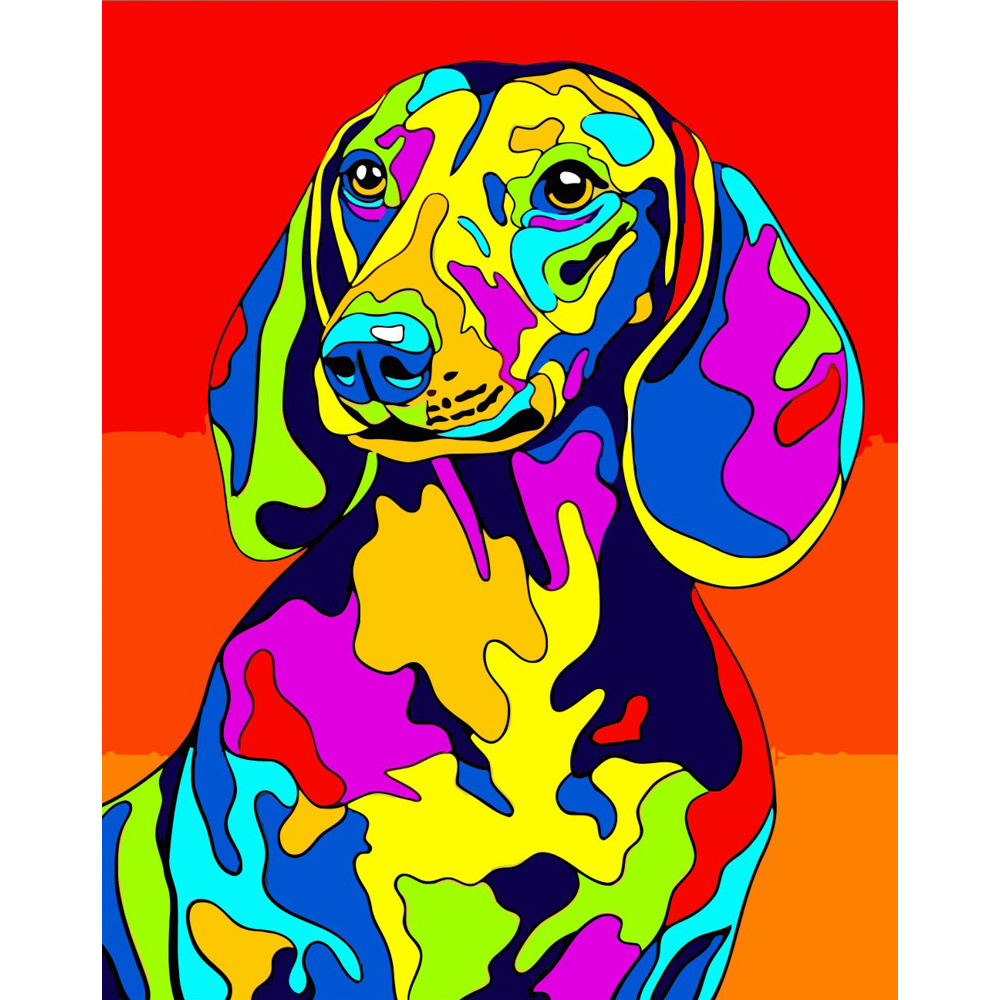Фото, Видеообзоры картина за номерами strateg  поп-арт такса без підрамника розміром 40х50 см (br001)
