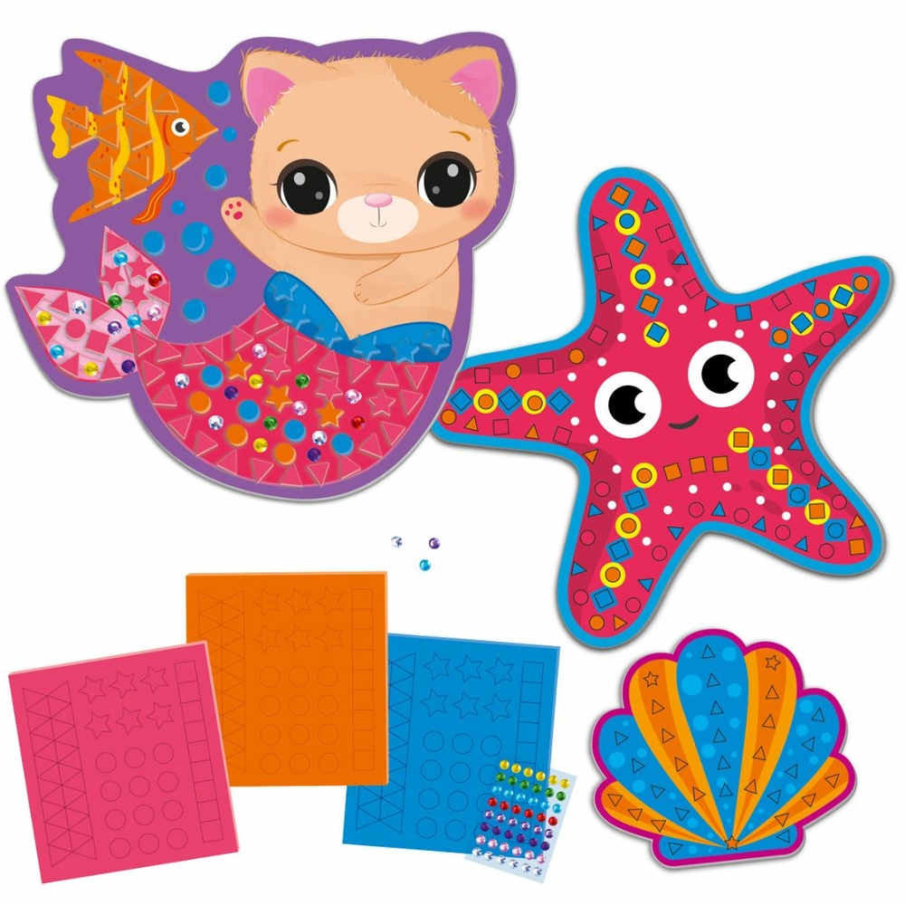 Фото, Видеообзоры набір для творчості vladi toys зі м'якою мозаїкою та стразами «історія русалоньки» vt4511-21