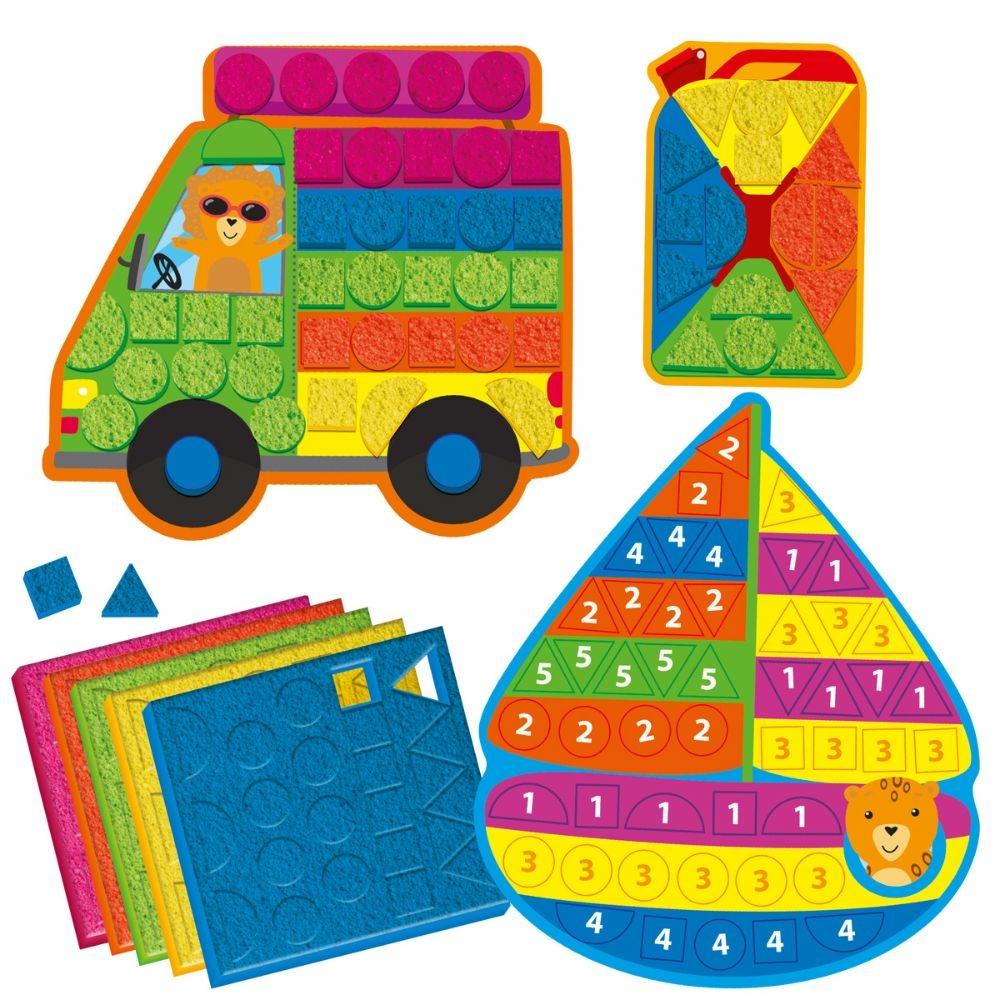 Фото, Видеообзоры набір для творчості vladi toys зі плюшевою мозаїкою «транспорт» vt4511-19
