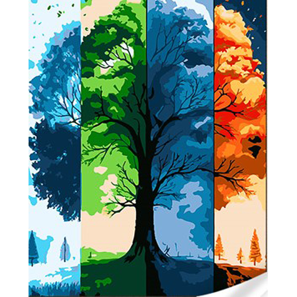 Фото, Відеоогляди картина за номерами strateg преміум чотири сезони з лаком та з рівнем розміром 30х40 см (ss1019)