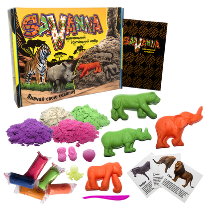 Фото, Видеообзоры набір для творчості strateg savanna кінетичний пісок українською мовою (51204)