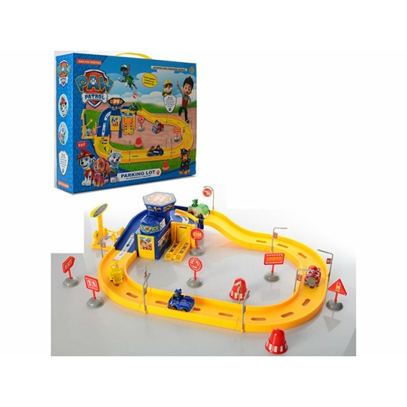 Гараж ZY-587 (18шт) ЩП, машинки 4шт 5см, дорожные знаки, в кор-ке, 37,5-30-8см