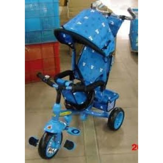 Велосипед трьохколісний BT-CT-0005 Світло-Блакитний ручка,крыша,перед.кол.10